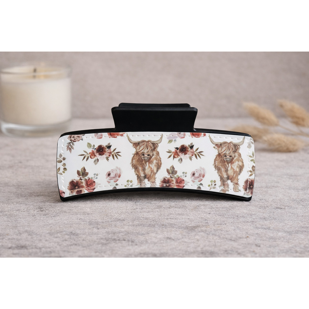 Roses & Cows Claw Clip